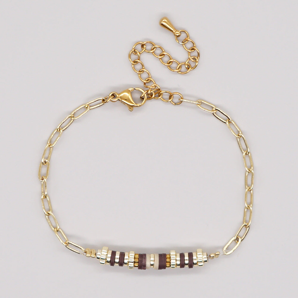 Pulsera de cristal multicolor del corazón del alfabeto bohemio de la joyería al por mayor